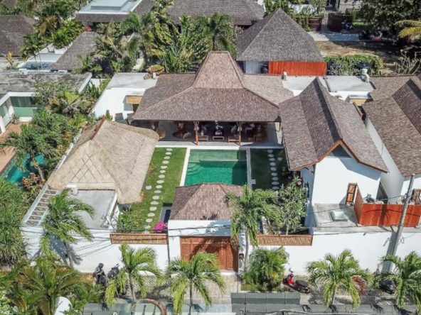 Drone View of Villa Kiu Nabi, a 10 bedroom Seminyak villa