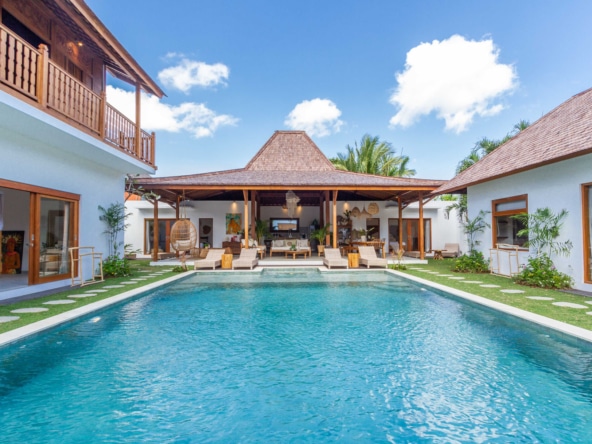 10 bedroom Seminyak villa overlooking the private pool and semi-open living area