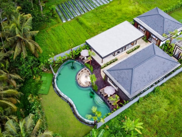 Drone View Villa Tavisha Ubud Bali