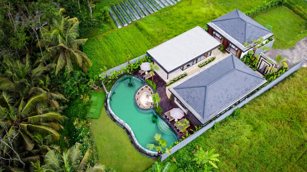 Drone View Villa Tavisha Ubud Bali