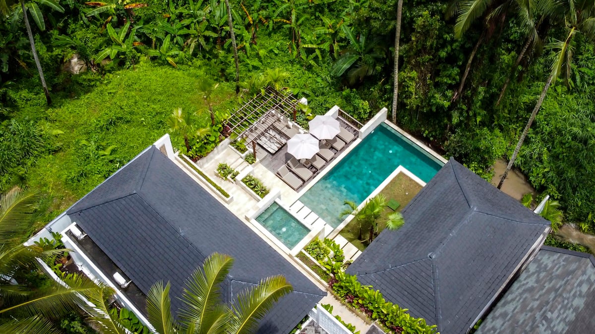 Drone View Villa La Jungle Ubud Bali