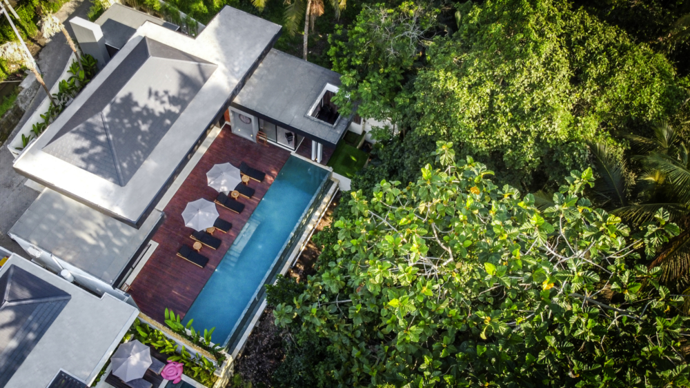 Drone View Villa Bergembiralah Ubud Bali