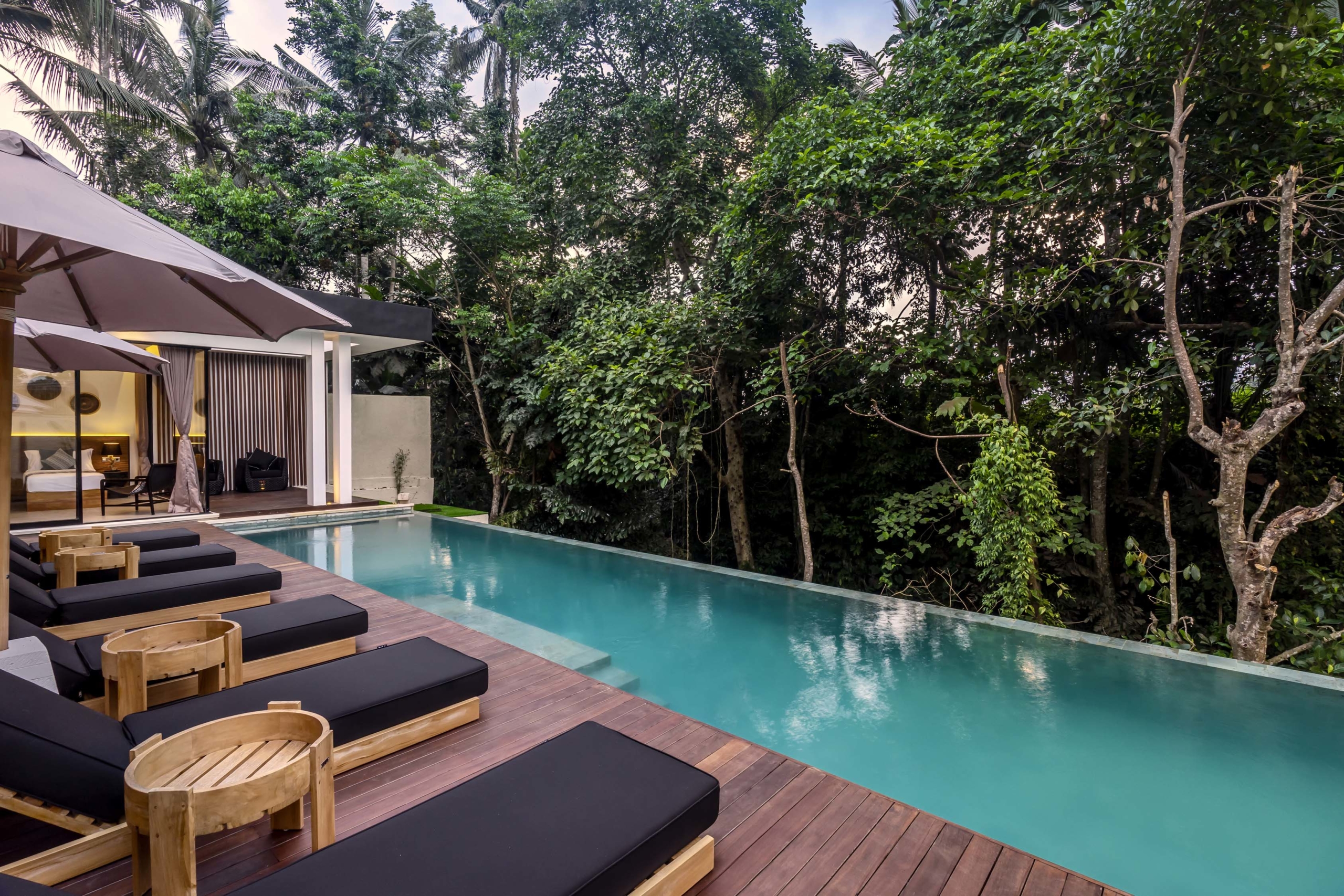 Pool with Sundeck Villa Bergembiralah Ubud Bali