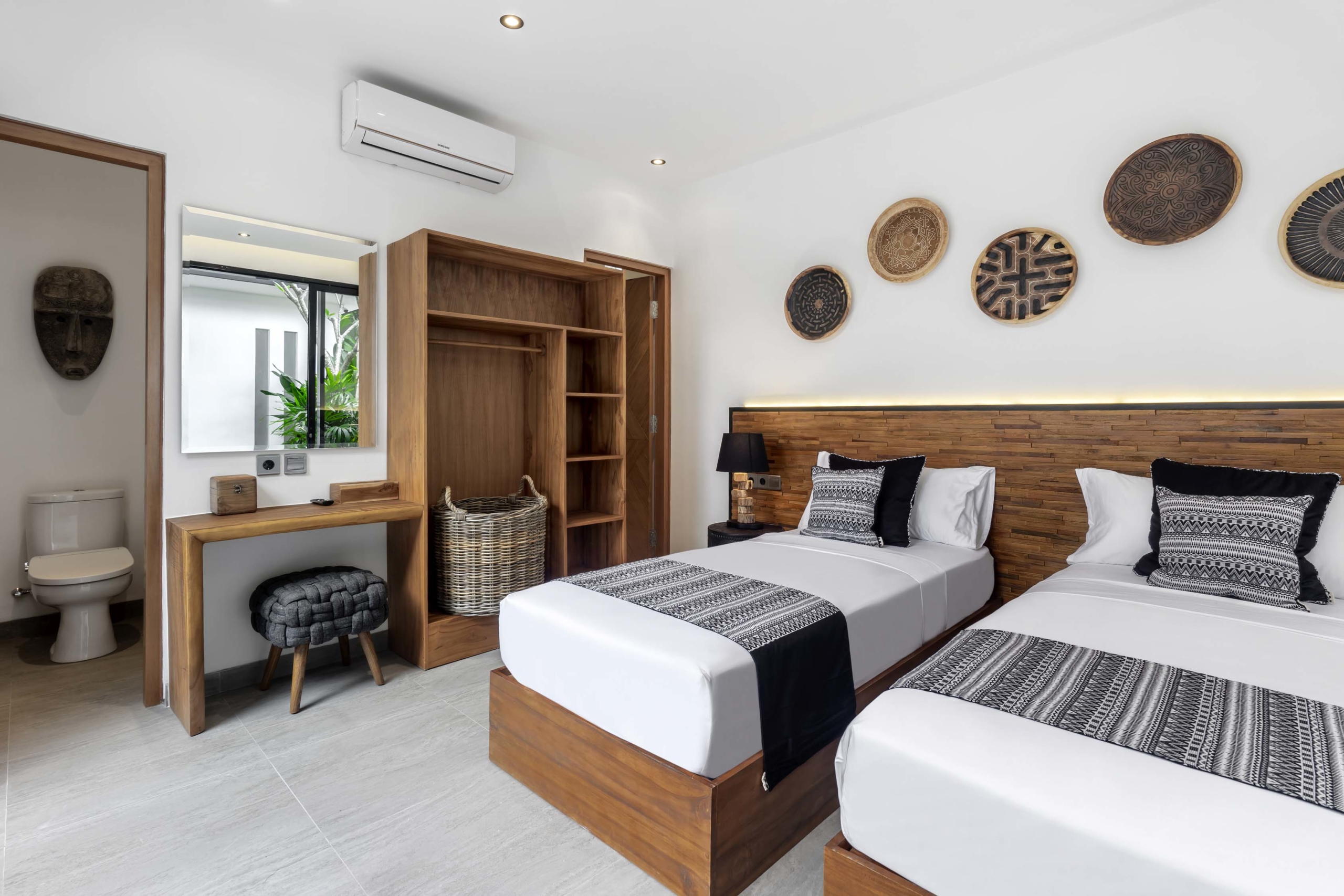 Twin Bed Villa bergembiralah Ubud Bali