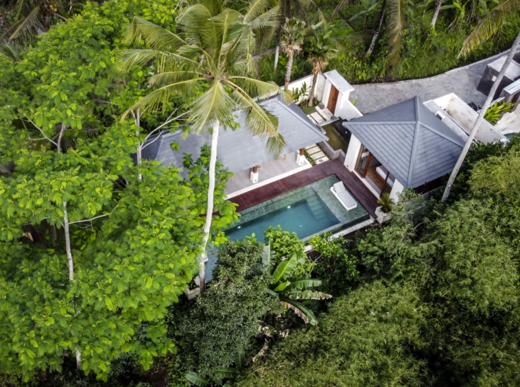 Drone View Villa Delang Ubud Bali