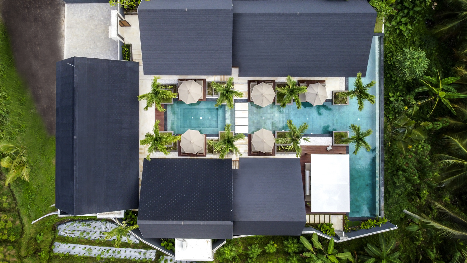 Drone View Villa Shanti Sawah Pejeng Bali