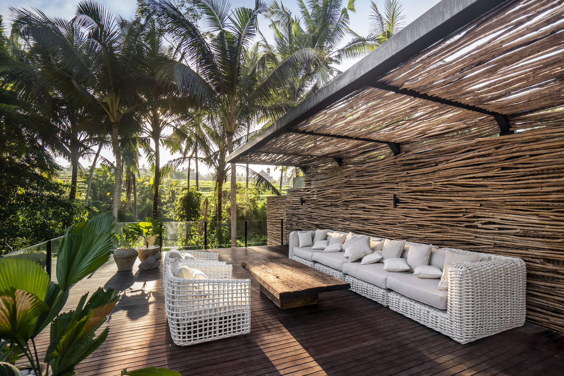 Comfy outdoor space at Plumeria Villa Ubud Bali