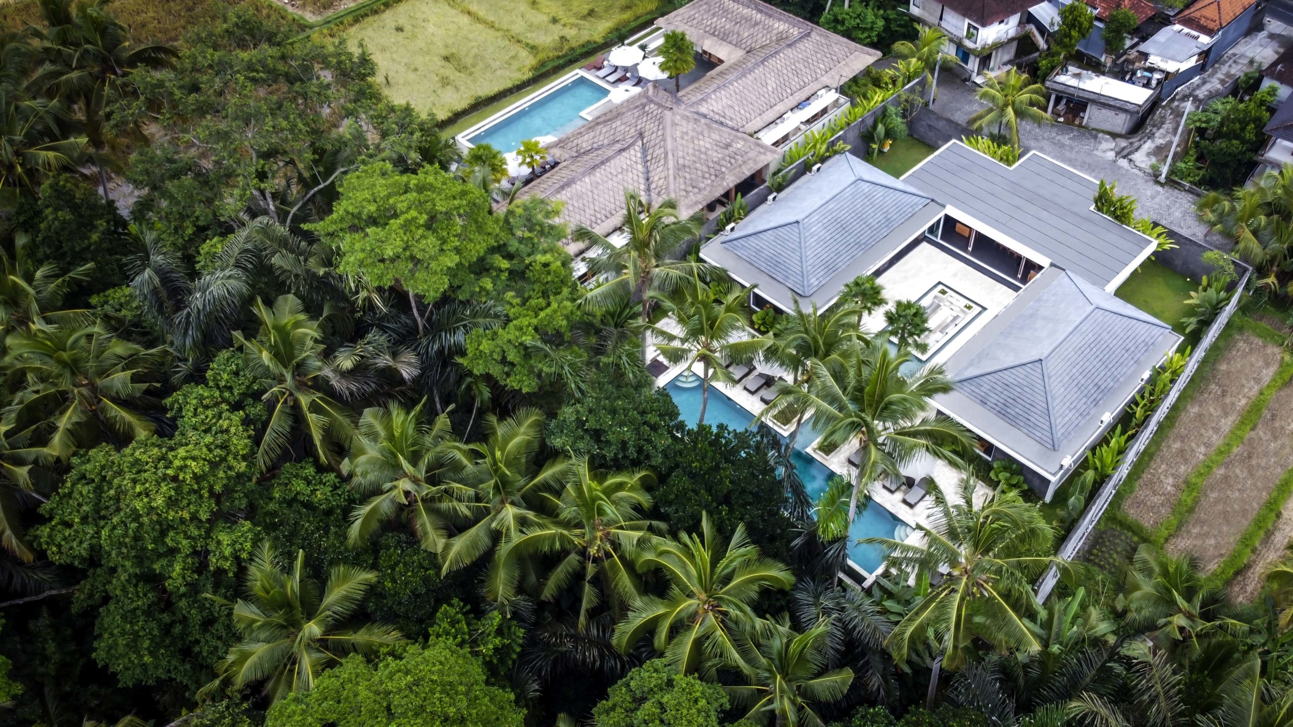 Drone View Dune Sunken villas Ubud