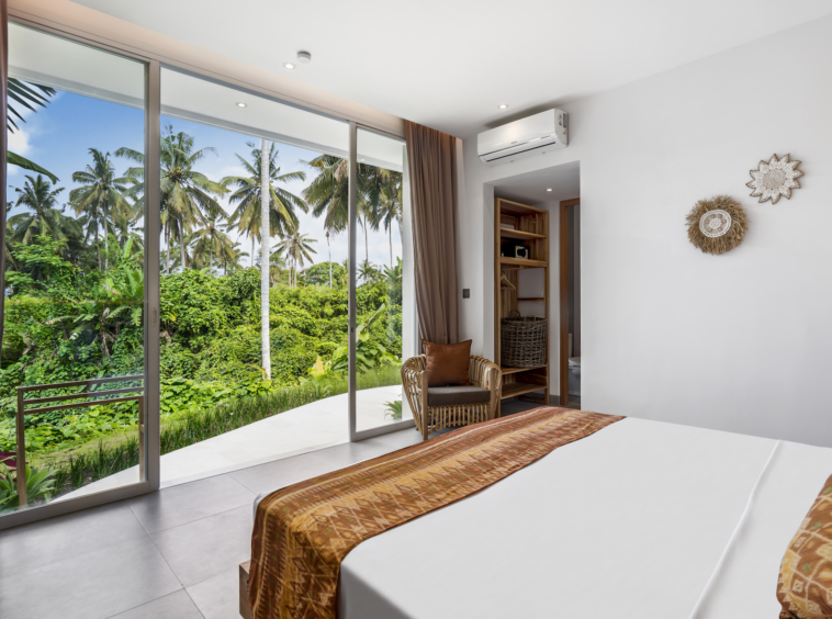 Jungle view bedroom of Cevennes Villa Ubud Bali